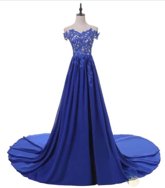 فستان سهرة أزرق جميل