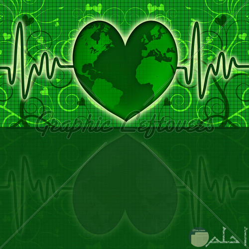 قلب اخضر خلفية