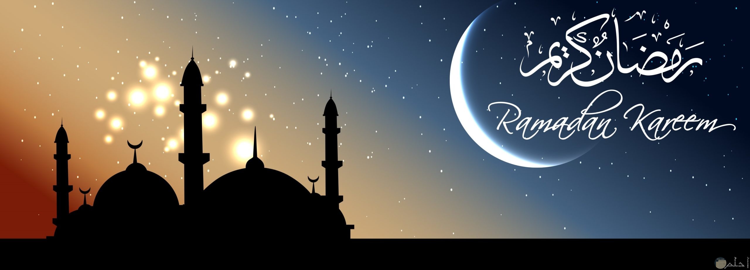 المسجد ليلاً مع نور القمر.