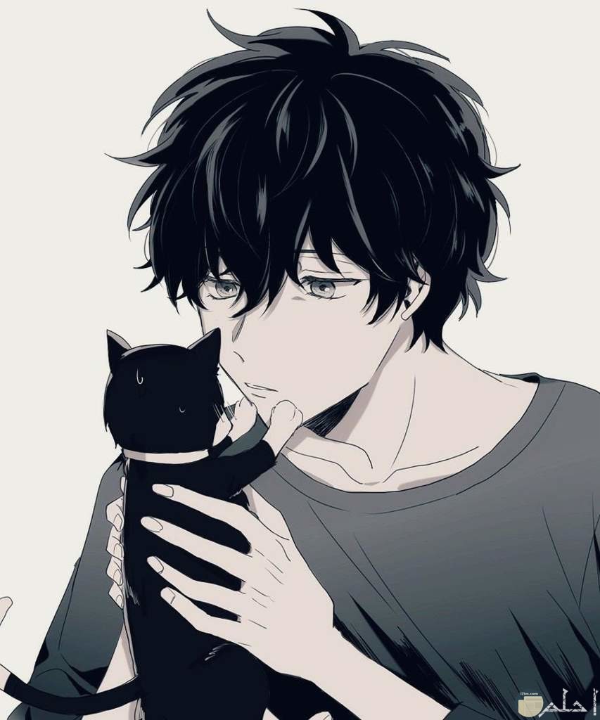 صورة ولد مع قطة 