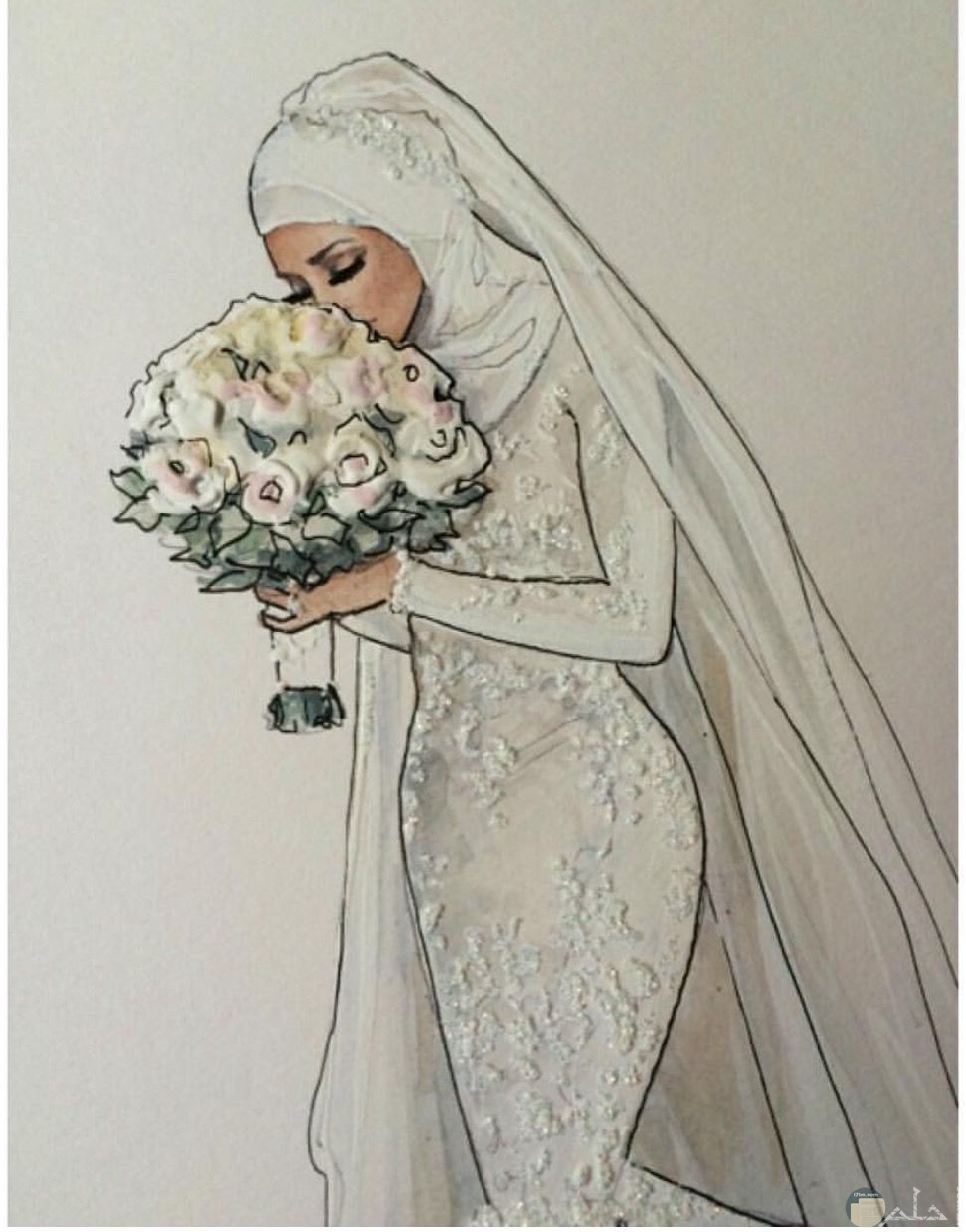 فستان زفاف بسيط للمحجبات.