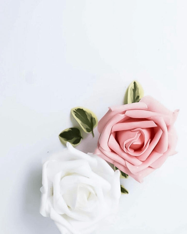 صورة للكتابة عليها فاتحه مع وردتين باللون الوردي والابيض