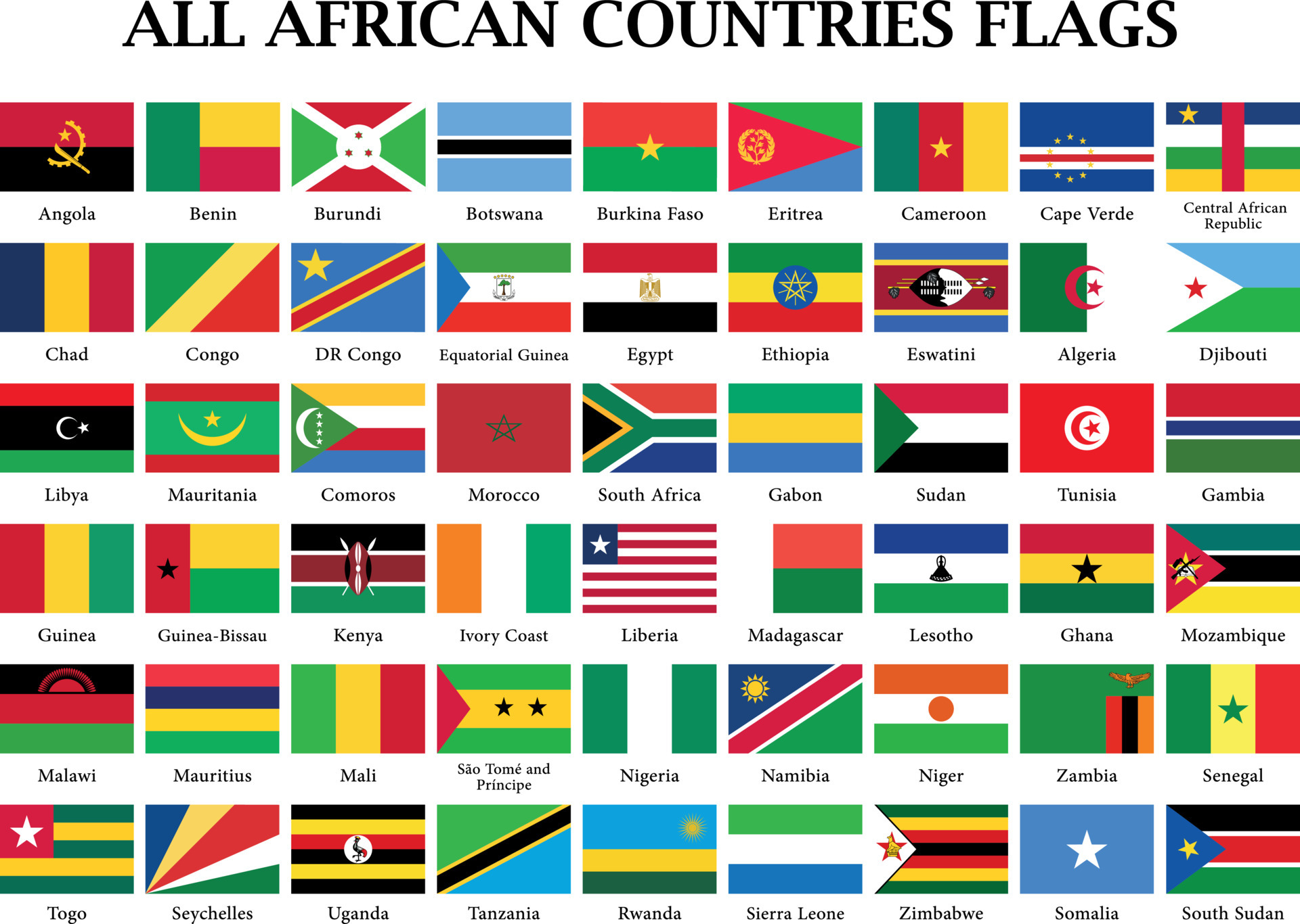 جميع أعلام دول قارة أفريقيا