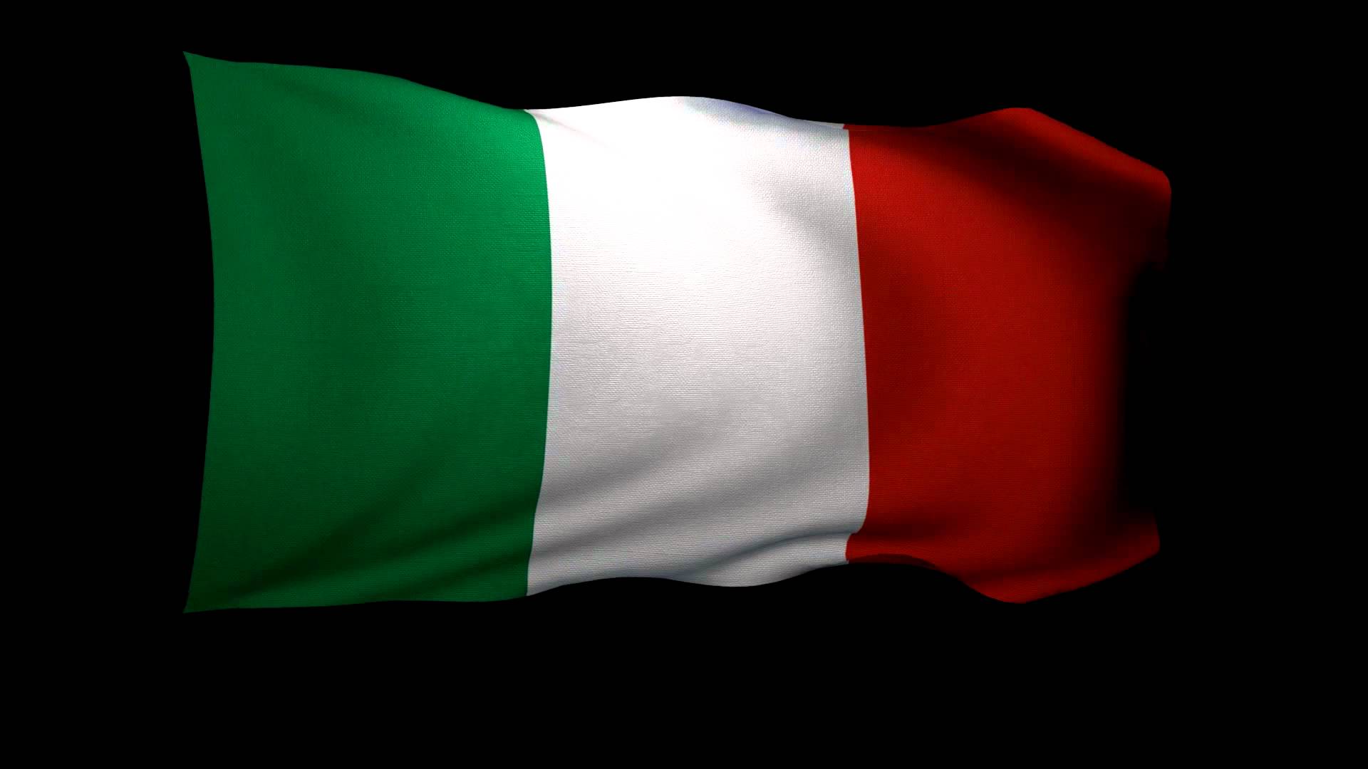 علم إيطاليا مع خلفية سوداء
