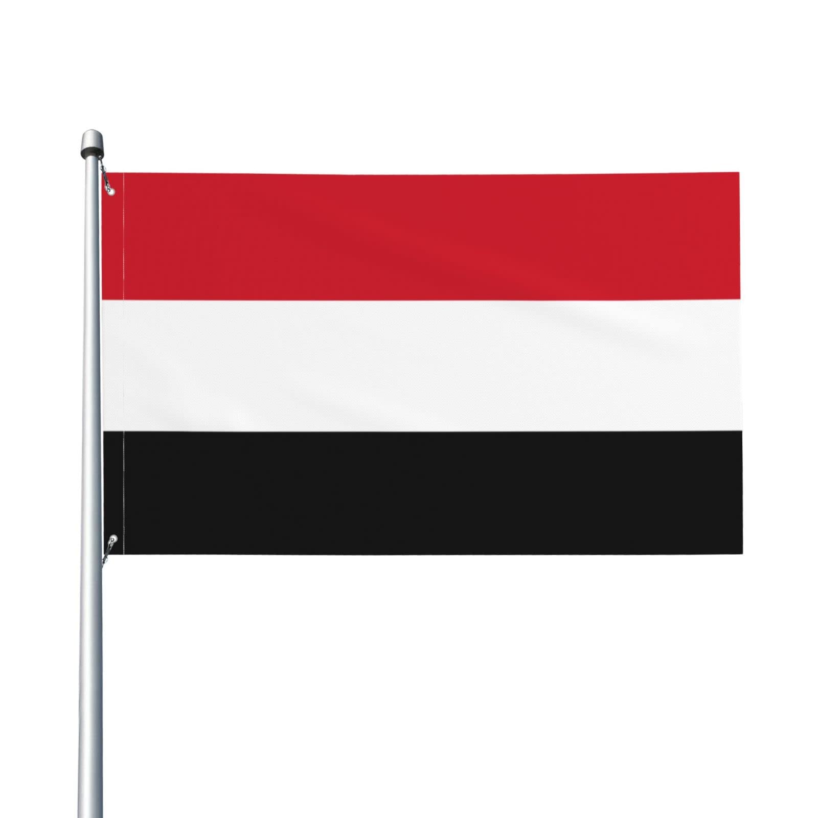 علم يمني مع خلفية بيضاء للتصميم