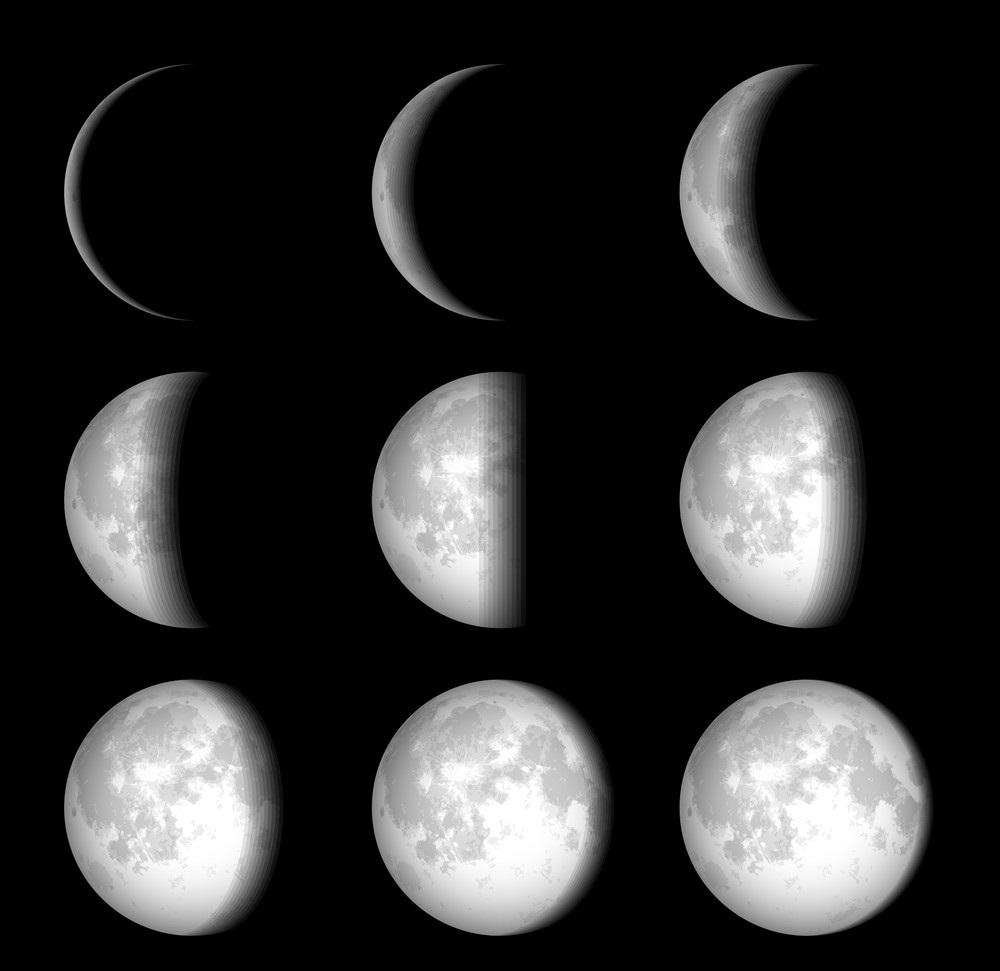 9 أشكال مختلفة للقمر في السماء
