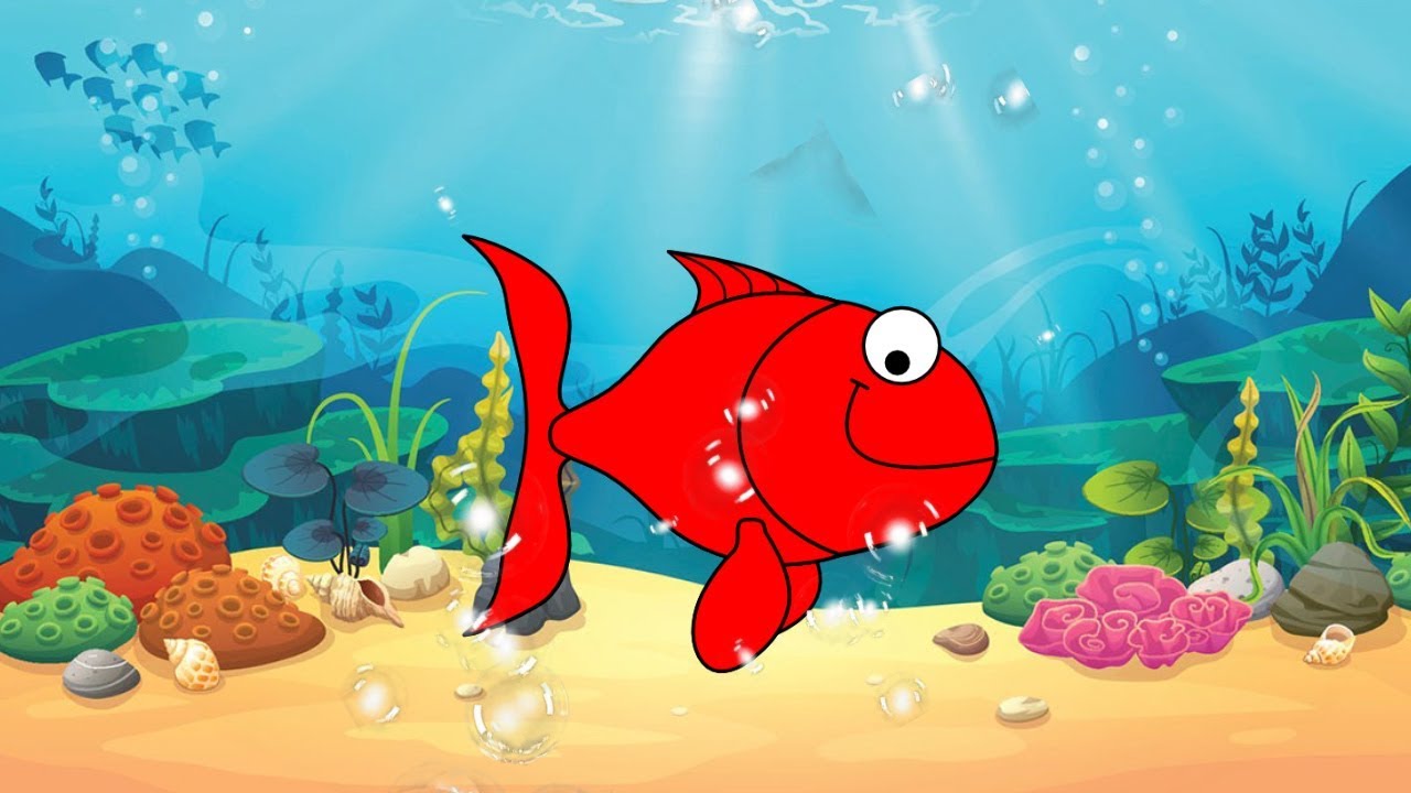 سمكة ملونة بالأحمر للأطفال