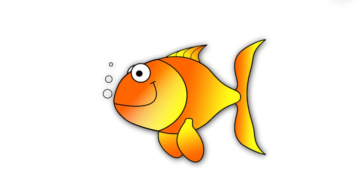 رسمة سمكة ذهبية اللون